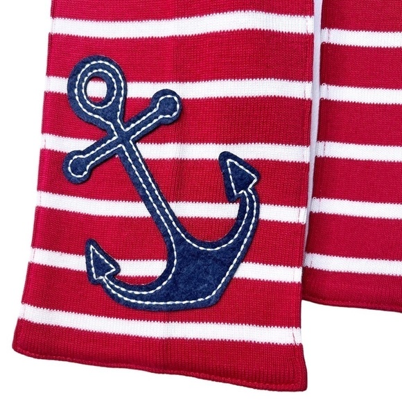 L.L. BEAN Striped Nautical Sweater Knit Scarf One Size in Red and White Stripe - Picture 14 of 14